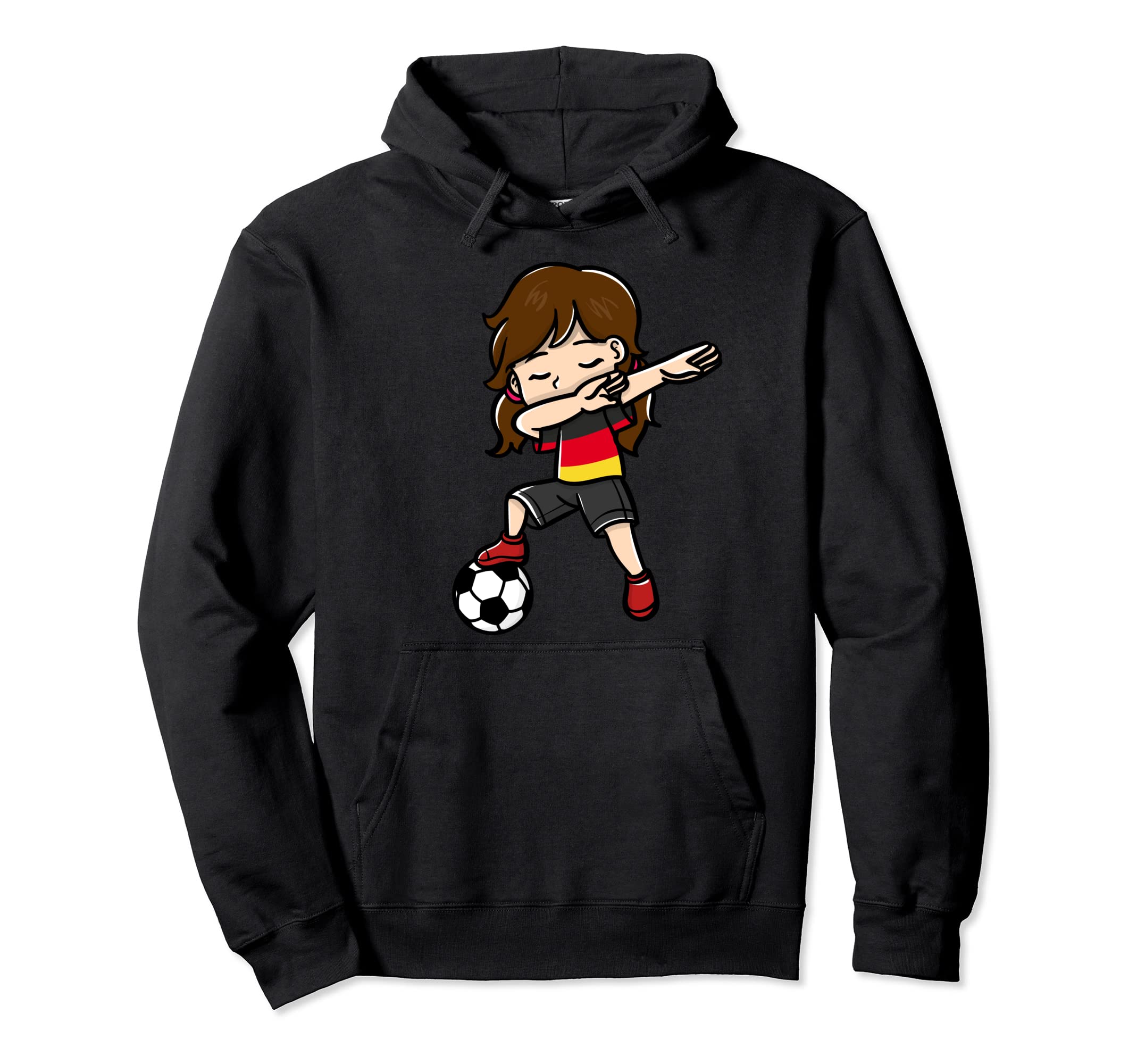 Dabbing Soccer Player German Flag Themed Hoodie - Fun Novelty Design Unisex