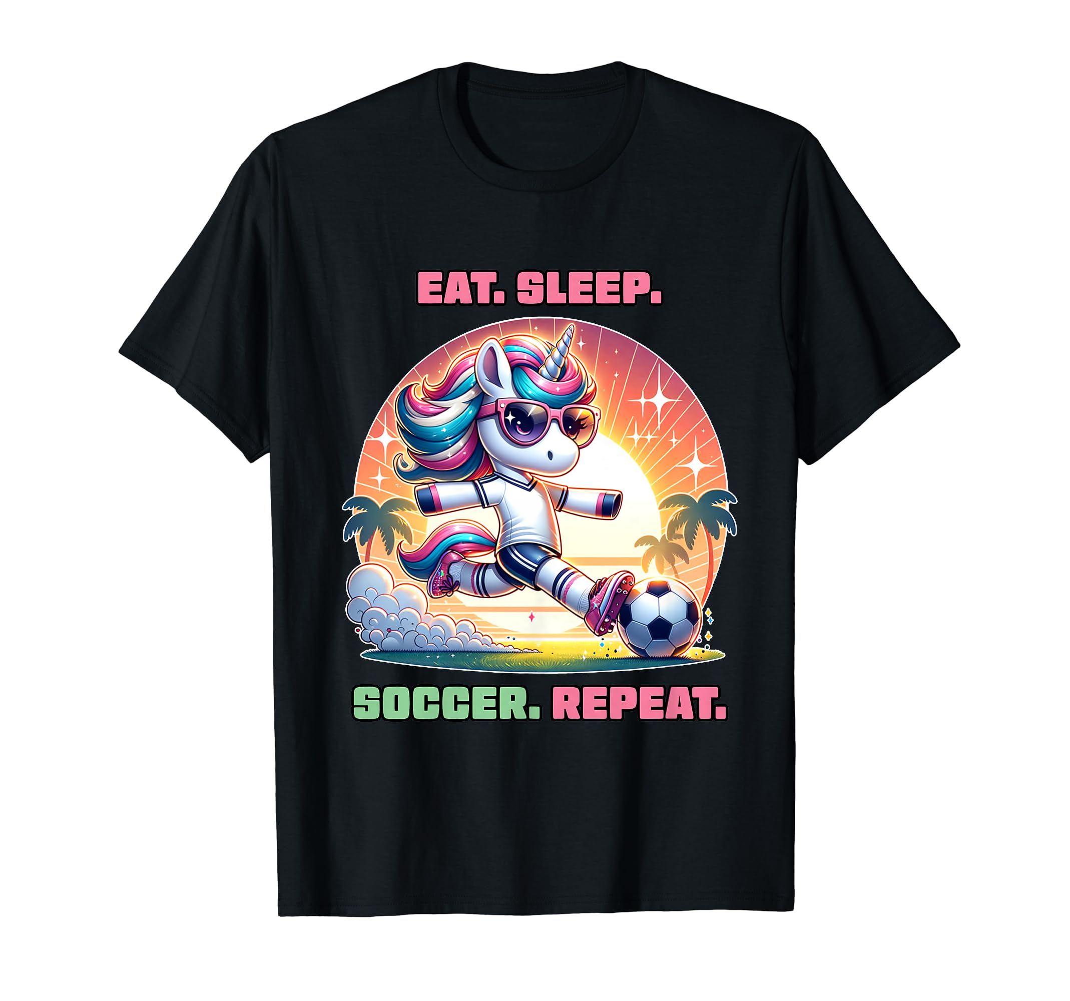 Eat Sleep Soccer Repeat Funny Soccer Shirts T-Shirt - Unique Graphic Unisex