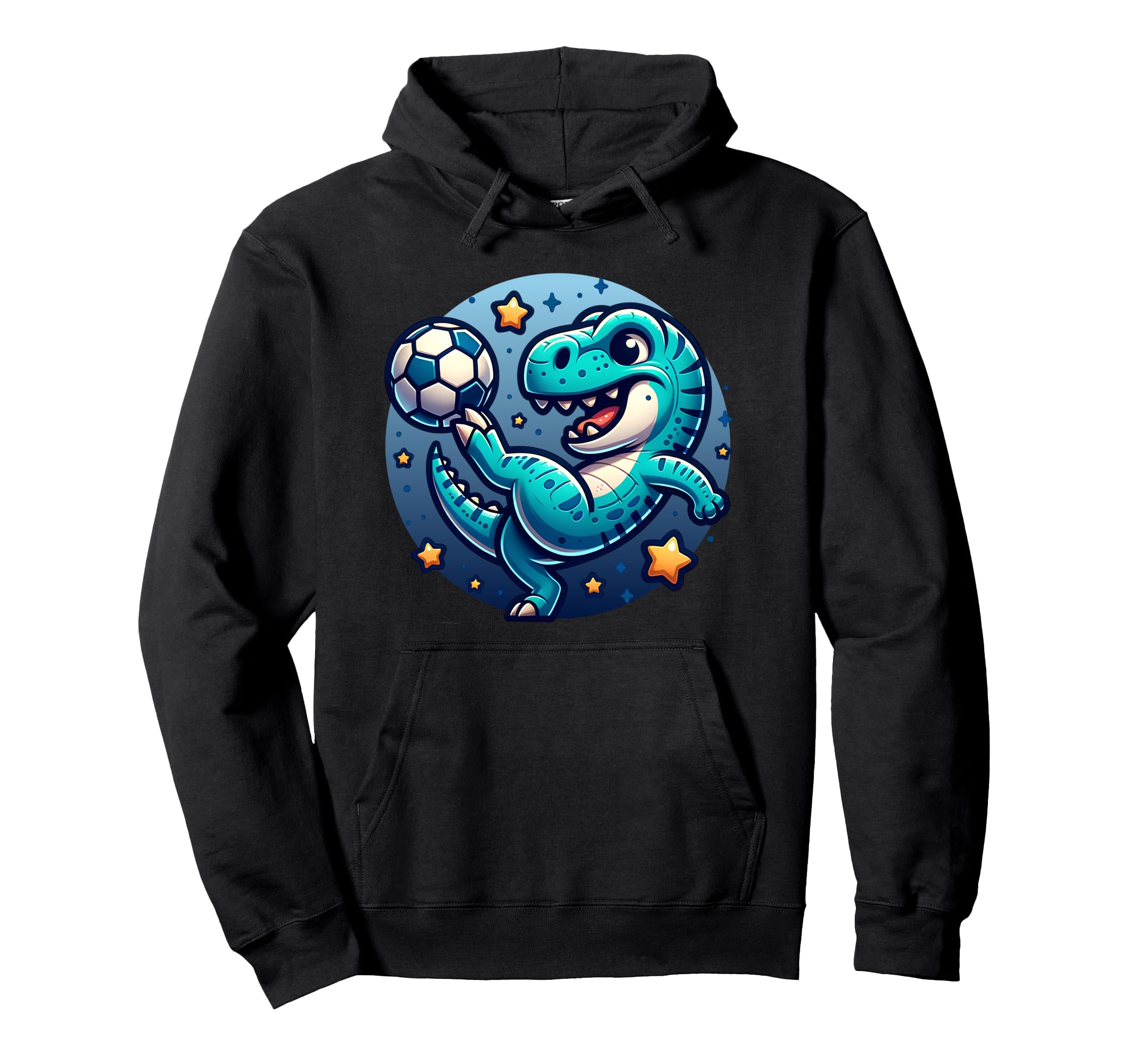 Soccer Player T Rex Dinosaur Kicking Hoodie - Minimalist Print Men Women