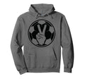 Soccer Peace Sign V Fingers Ball Hoodie - Unique Graphic Unisex