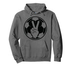 Soccer Peace Sign V Fingers Ball Hoodie - Unique Graphic Unisex