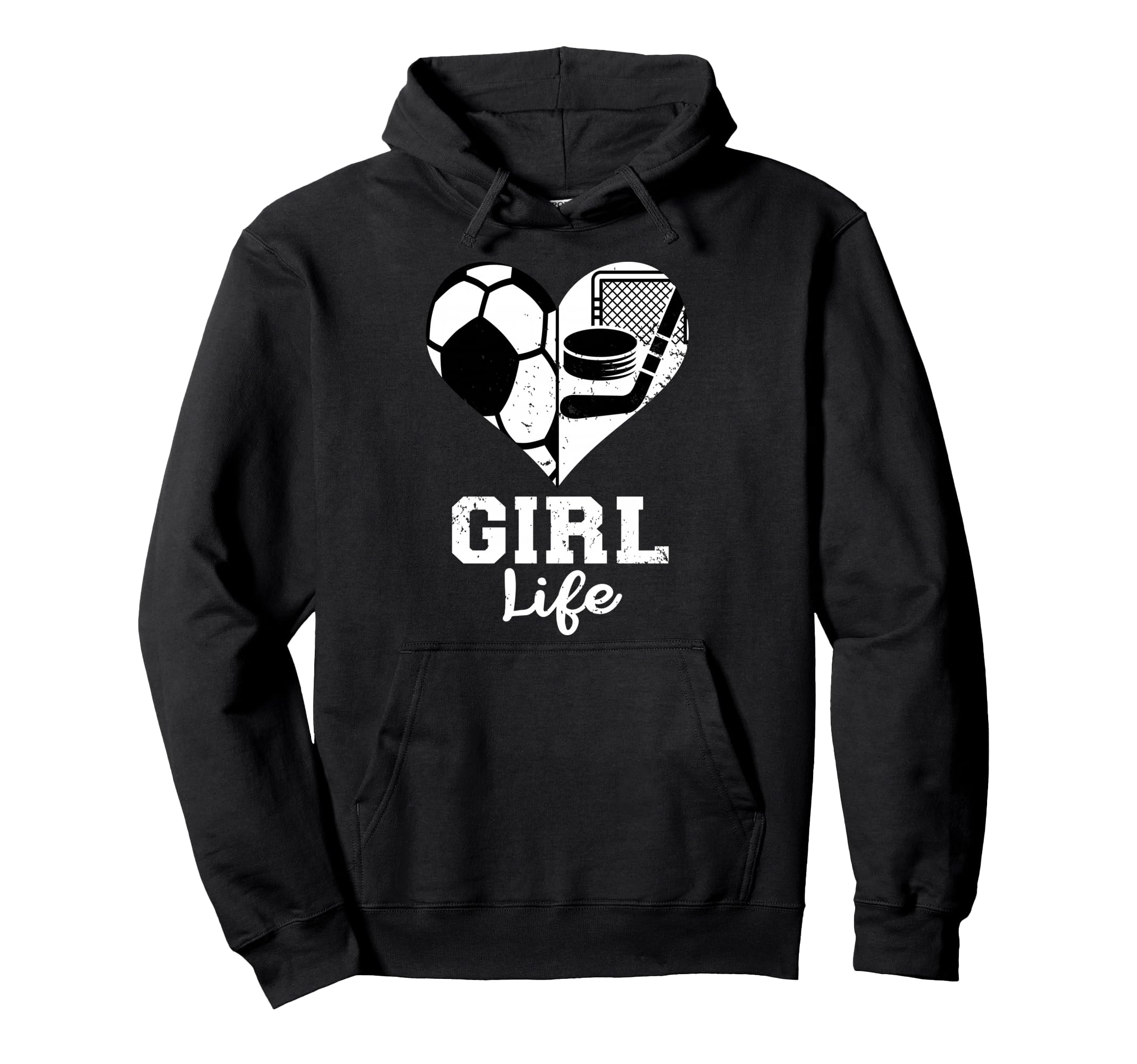 Life Heart Funny Soccer Hockey Hoodie - Aesthetic Graphic for Adults
