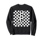 Lightning Bolt Checkered Aesthetic Sweatshirt - Minimalist Print Men Women