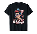 Patriotic Soccer Mom American Flag T-Shirt - Unique Graphic for Adults