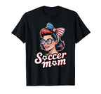Patriotic Soccer Mom American Flag T-Shirt - Unique Graphic for Adults