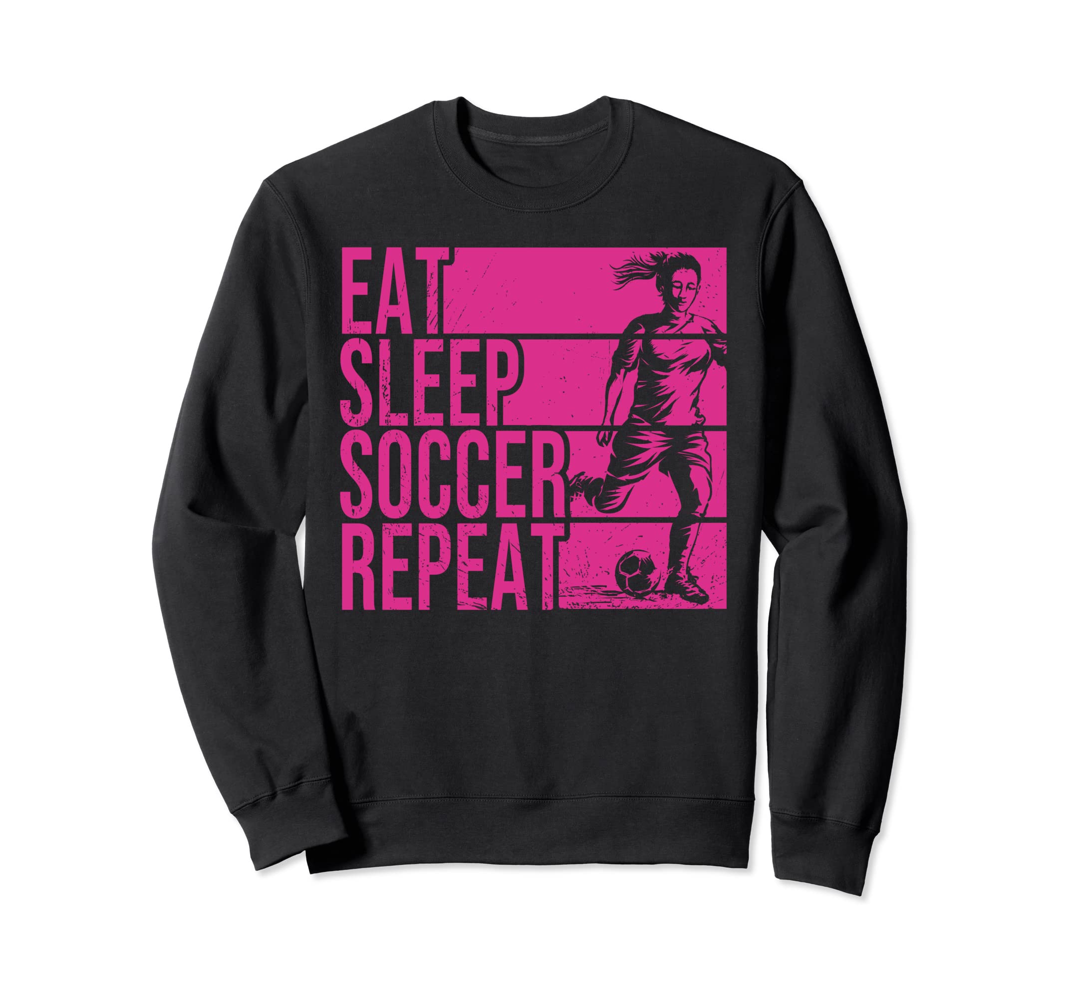 Eat Sleep Soccer Repeat Funny Sweatshirt - Graphic Print Men Women