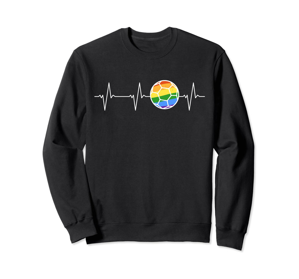 Soccer Rainbow Flag Heartbeat Ball Sweatshirt - Minimalist Print Unisex