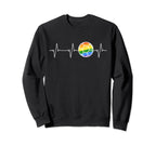 Soccer Rainbow Flag Heartbeat Ball Sweatshirt - Minimalist Print Unisex