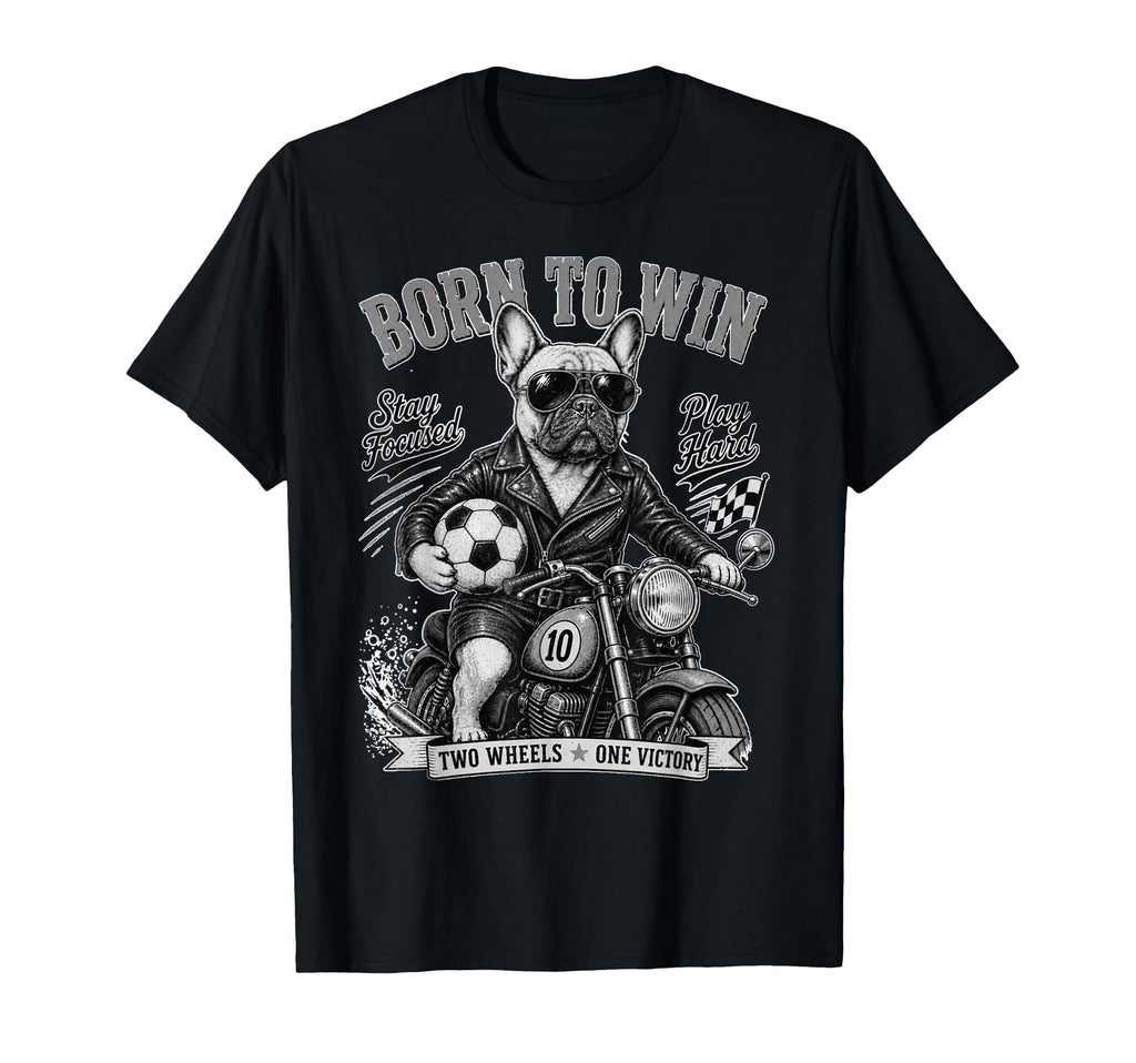 French Bulldog Ride Motorbike Love T-Shirt - Custom Art Print Unisex