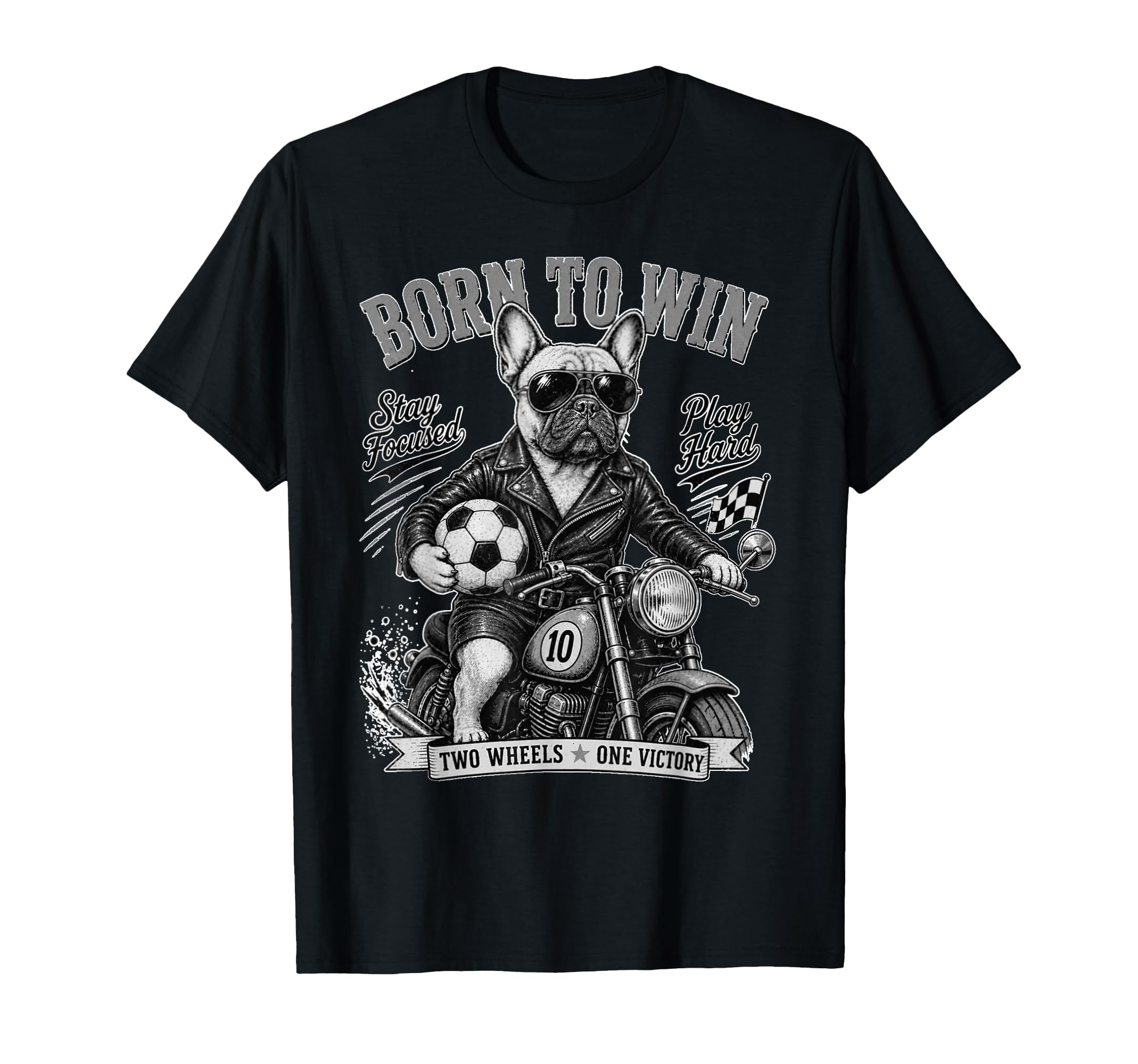 French Bulldog Ride Motorbike Love T-Shirt - Custom Art Print Unisex