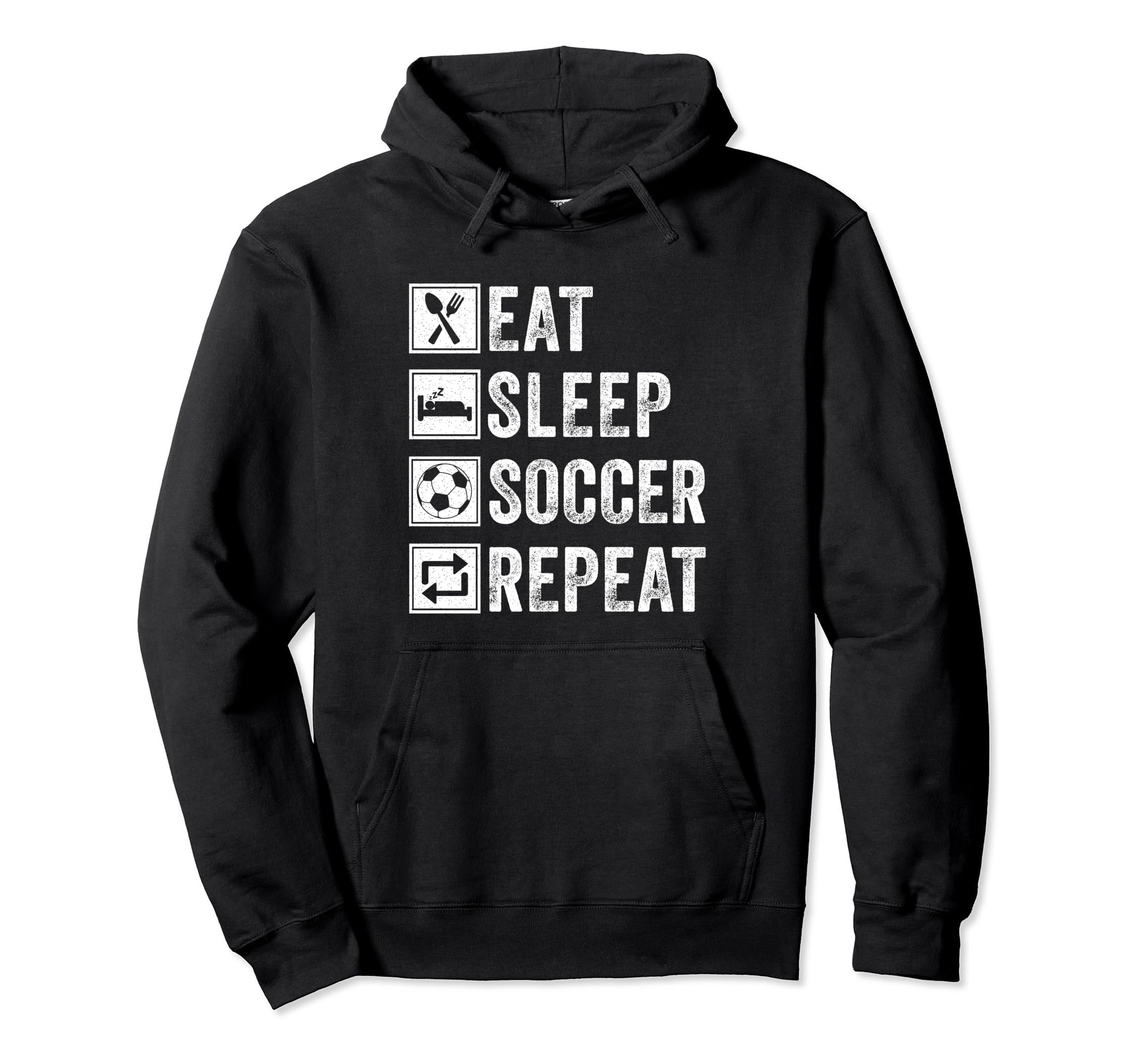 Eat Sleep Soccer Repeat Gifts Soccer Hoodie - Unique Graphic Men Women