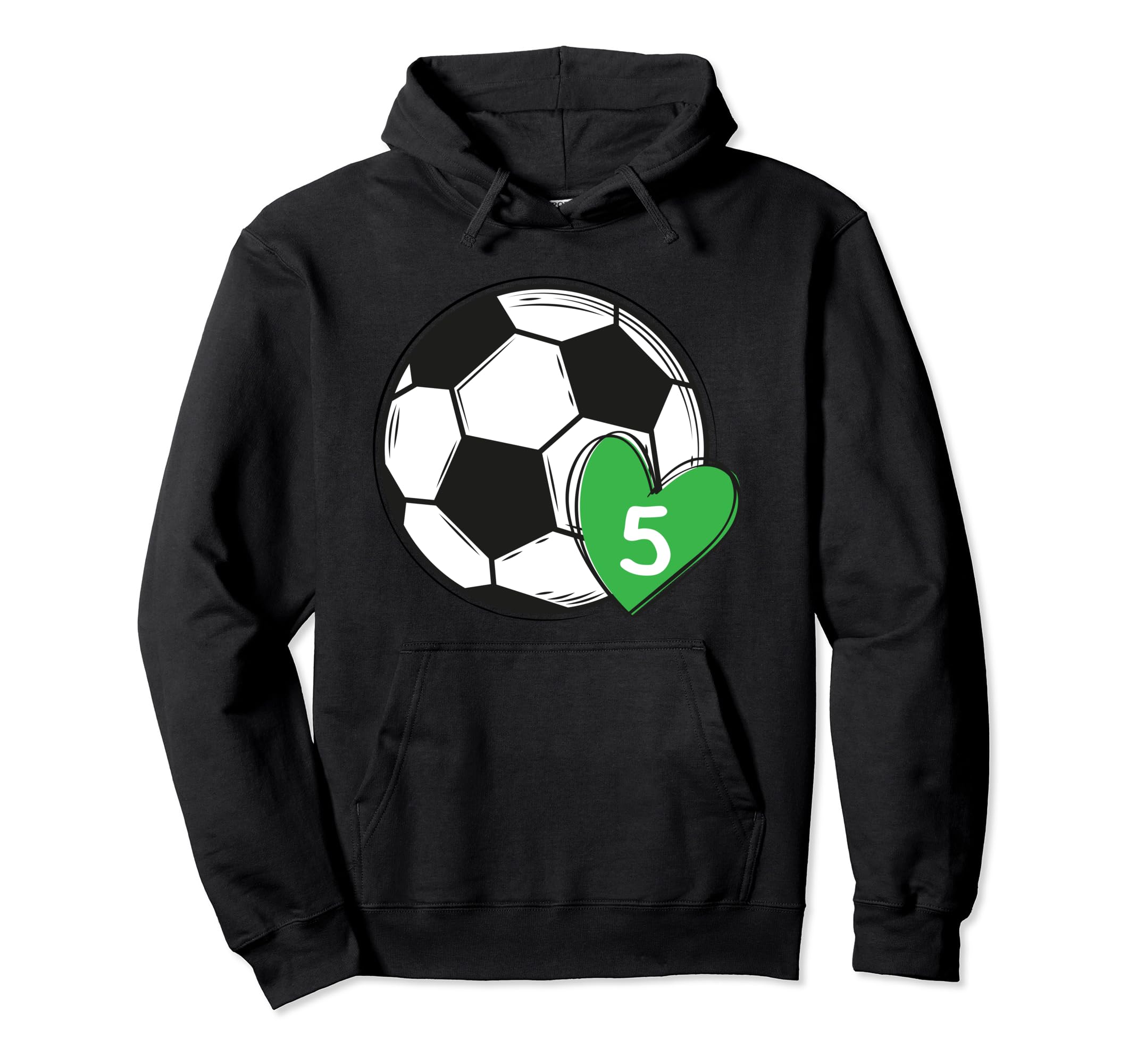 Funny Soccer Ball Number 5 Soccer Hoodie - Casual Everyday Wear Men Women