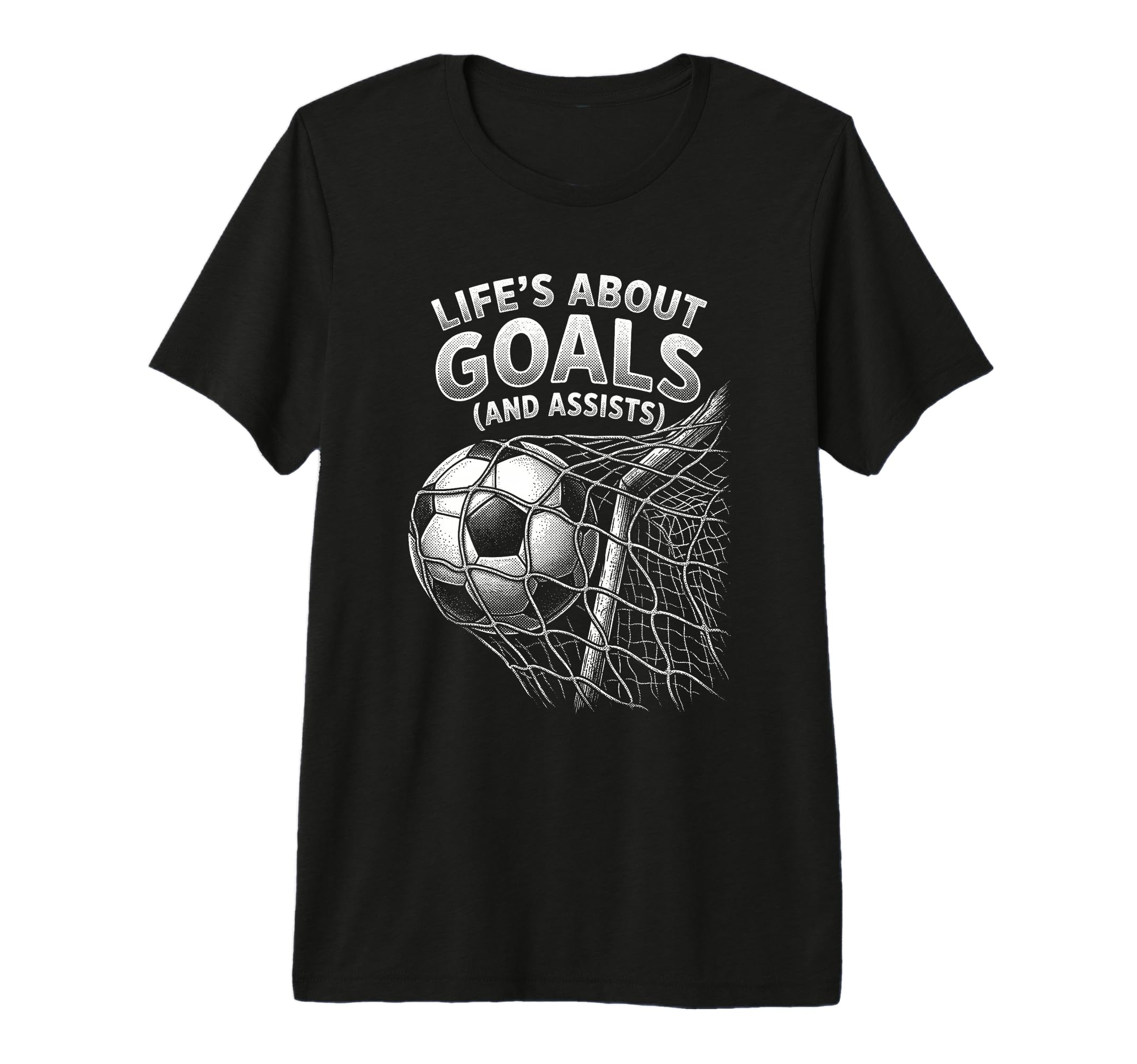 Lifes About Goals And Assists Funny T-Shirt - Trendy Graphic Men Women