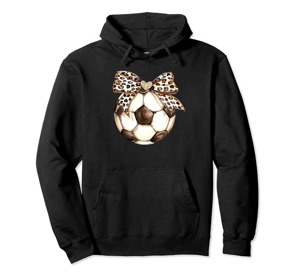 Leopard Ribbon Bow Soccer Football Fan Hoodie - Streetwear Style Men Women