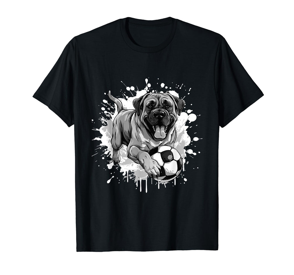 Mastiff Dog Playing Soccer Team Sports T-Shirt - Streetwear Style Unisex