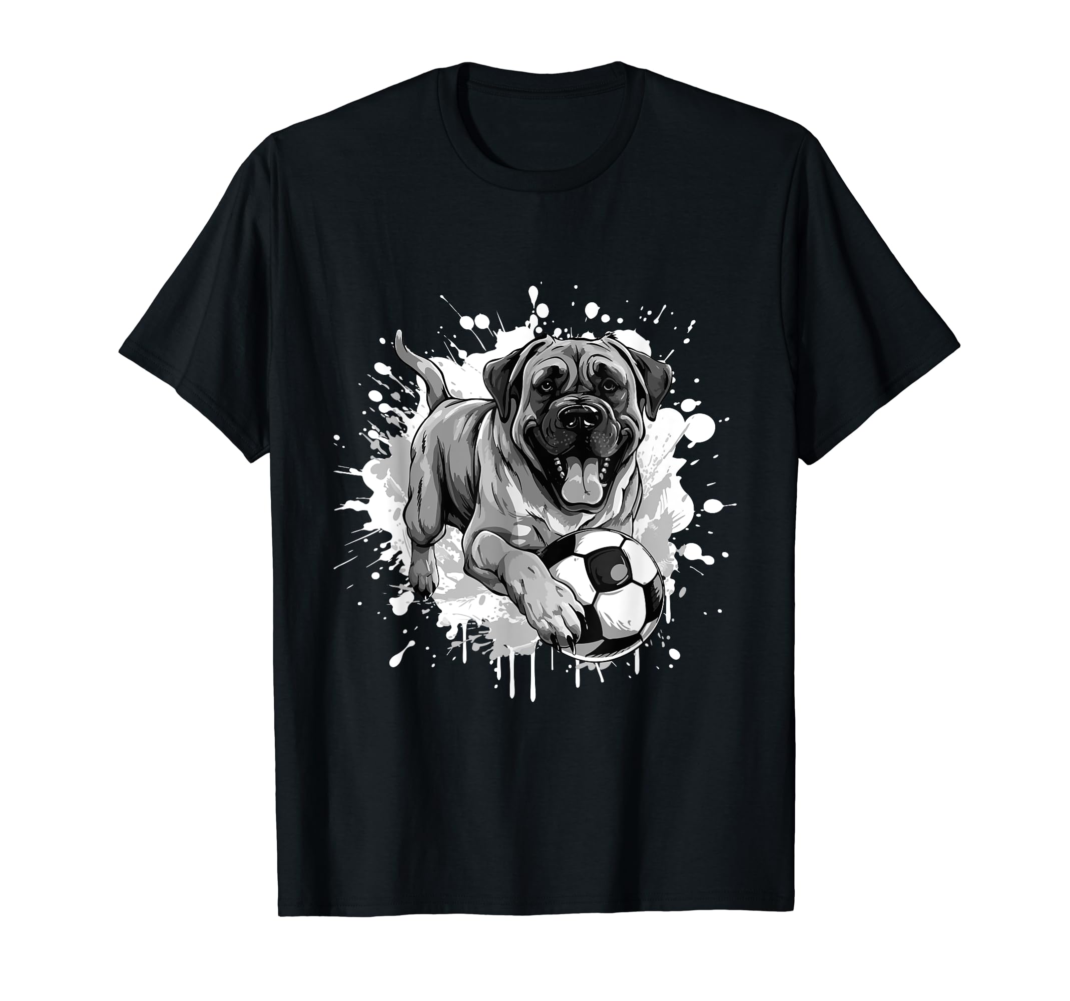 Mastiff Dog Playing Soccer Team Sports T-Shirt - Streetwear Style Unisex
