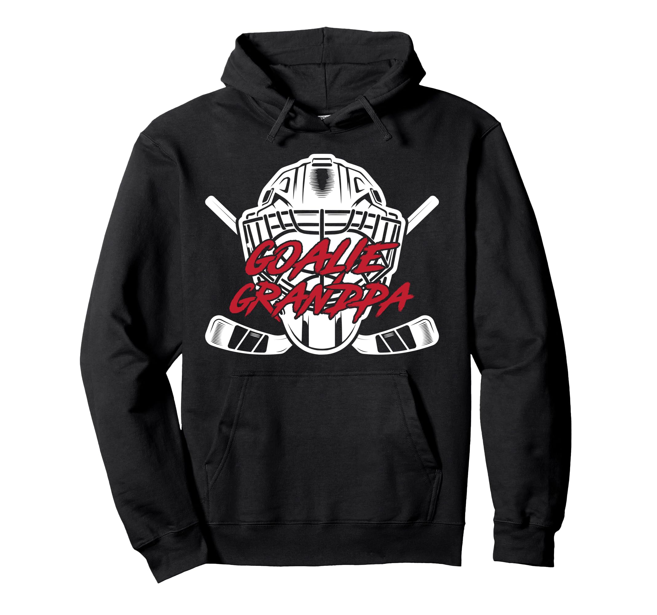 Ice Hockey Goalie Grandpa Hockey Hoodie - Minimalist Print for Adults