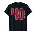 Grunge Red White Number 40 Jersey T-Shirt - Streetwear Style for Adults