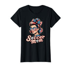 Patriotic Soccer Mom American Flag T-Shirt - Fun Novelty Design Men Women