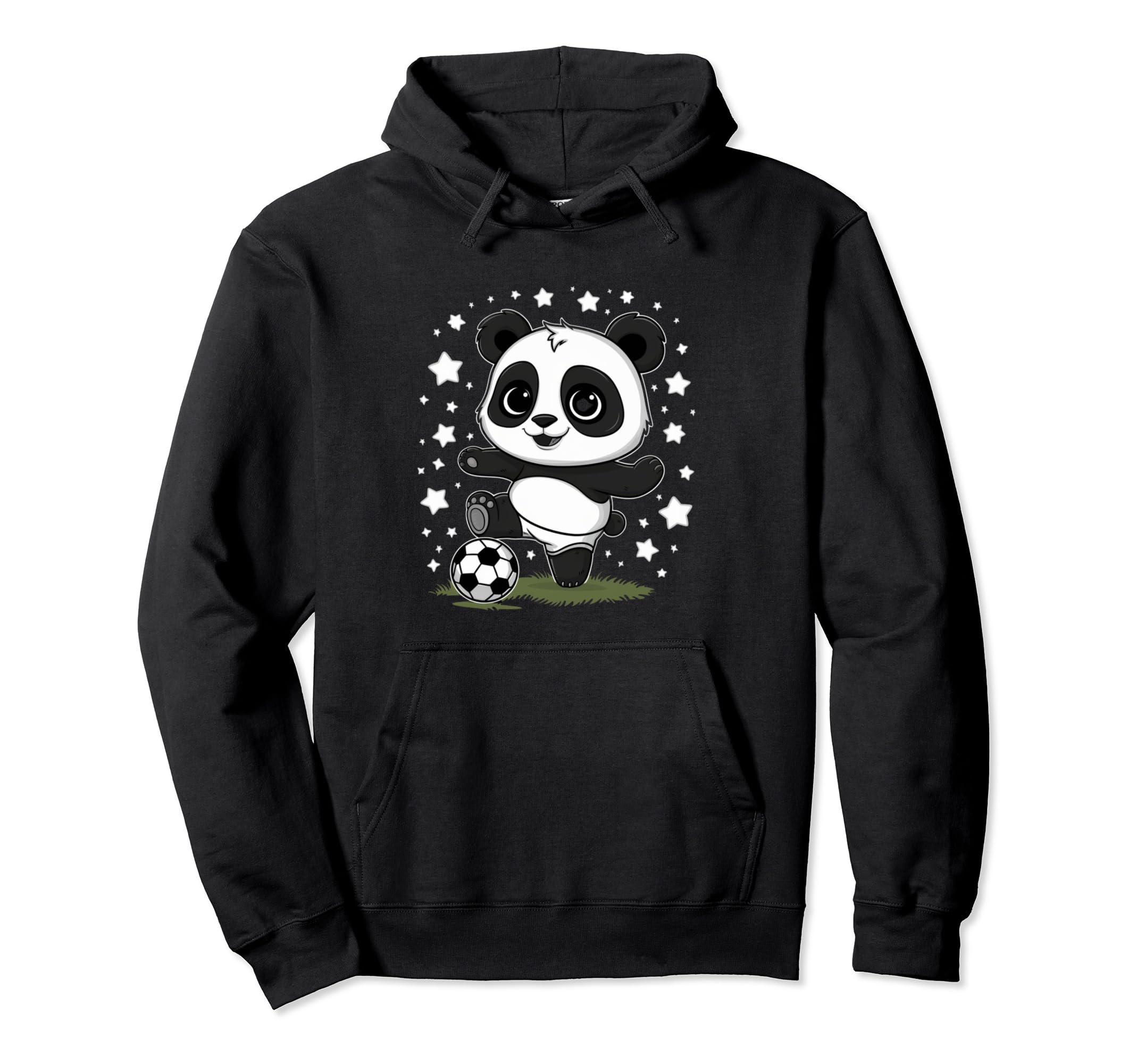 Soccer Player Panda Kicking Soccer Hoodie - Casual Everyday Wear Men Women