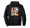 Groovy Soccer Love Soccer Lover Teens Hoodie - Graphic Print Unisex