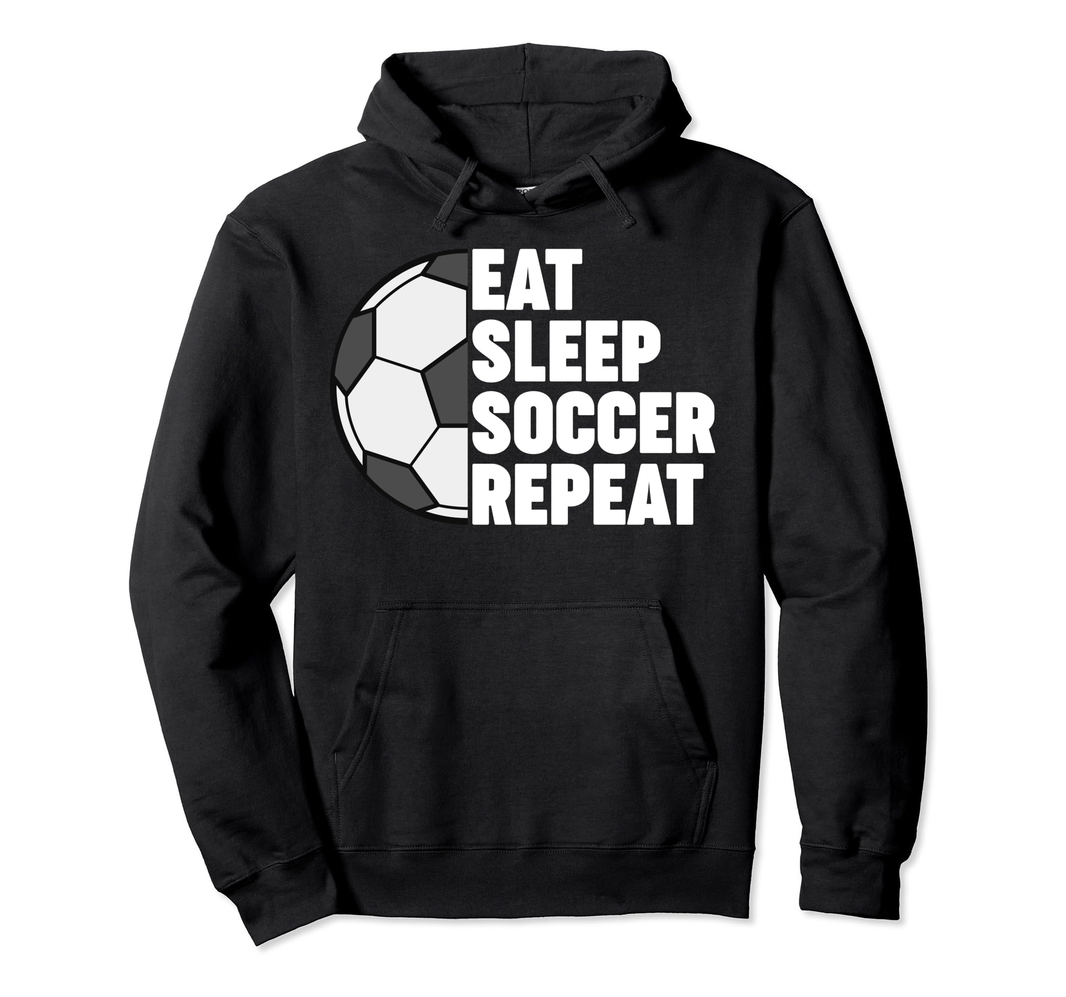 Eat Sleep Soccer Repeat Funny Hoodie - Streetwear Style for Adults