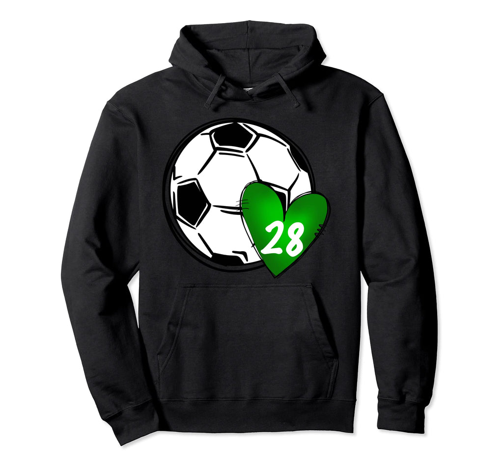 Womens Custom Soccer Mom Number 28 Hoodie - Trendy Graphic for Adults