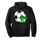 Womens Custom Soccer Mom Number 28 Hoodie - Trendy Graphic for Adults