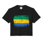 Gabon Flag Distressed Comfort Colors Hoodie - Unique Graphic for Adults