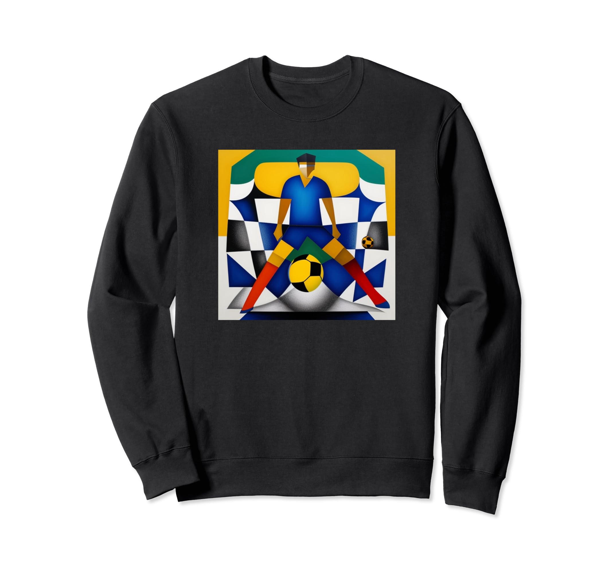 Soccer Player Team Sport Motif Colorful Sweatshirt - Trendy Graphic Unisex