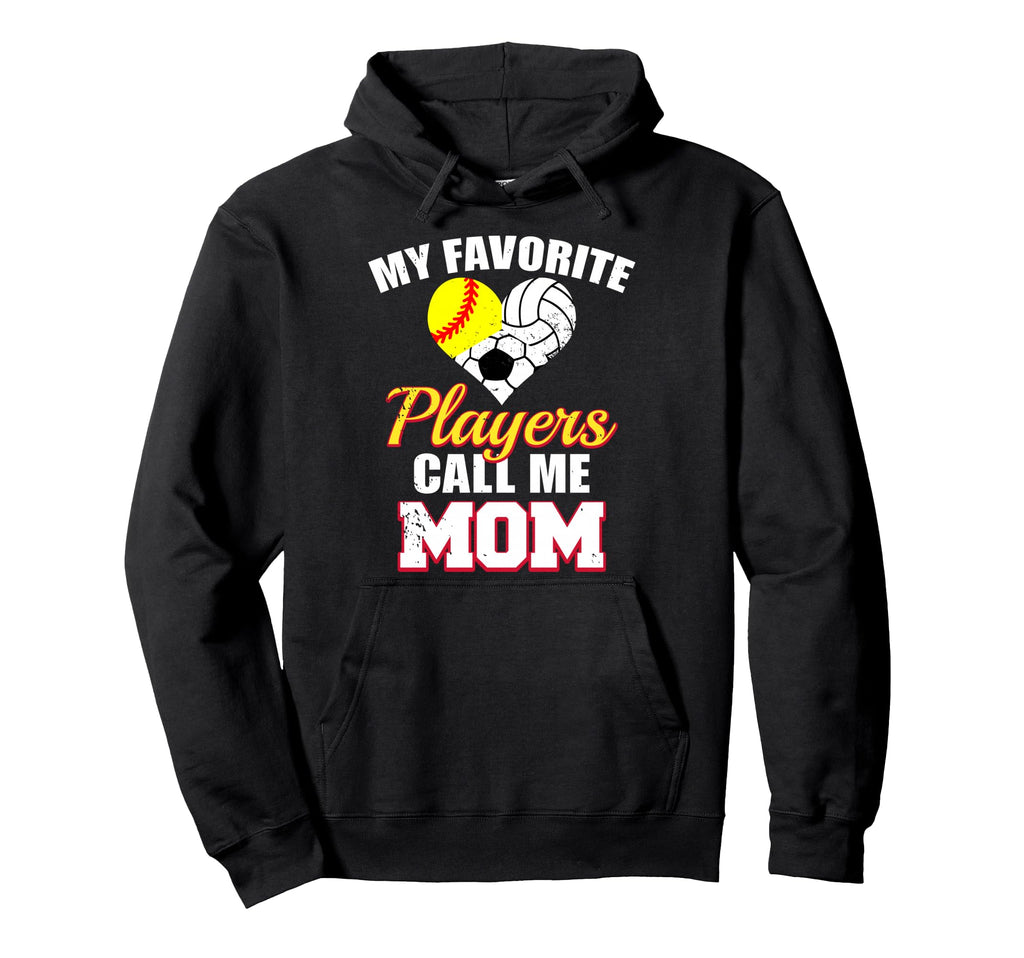 My Favorite Players Call Me Mom Softball Hoodie - Minimalist Print Unisex