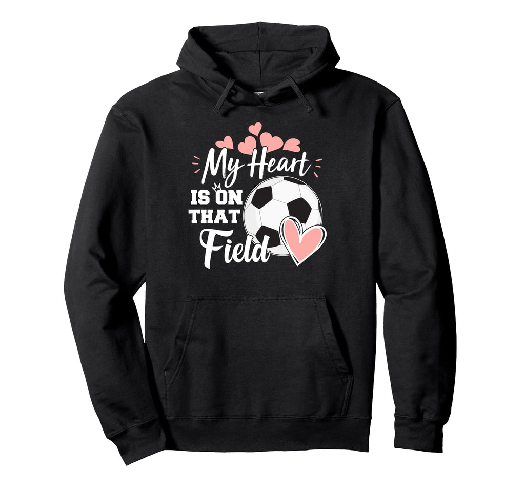 My Heart Is That Soccer Field Football Mom Hoodie - Graphic Print Unisex