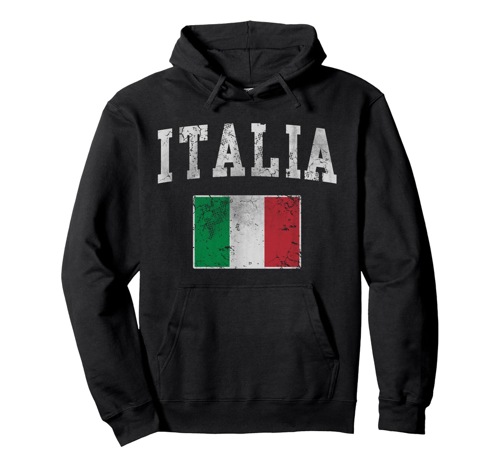 Italia Italian Flag Italy Distressed Hoodie - Novelty Apparel for Adults