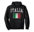 Italia Italian Flag Italy Distressed Hoodie - Novelty Apparel for Adults