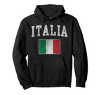 Italia Italian Flag Italy Distressed Hoodie - Novelty Apparel for Adults