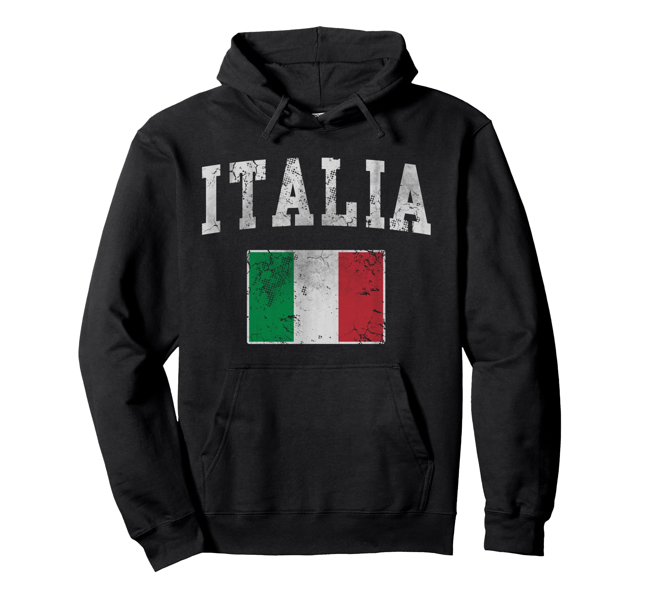 Italia Italian Flag Italy Distressed Hoodie - Novelty Apparel for Adults