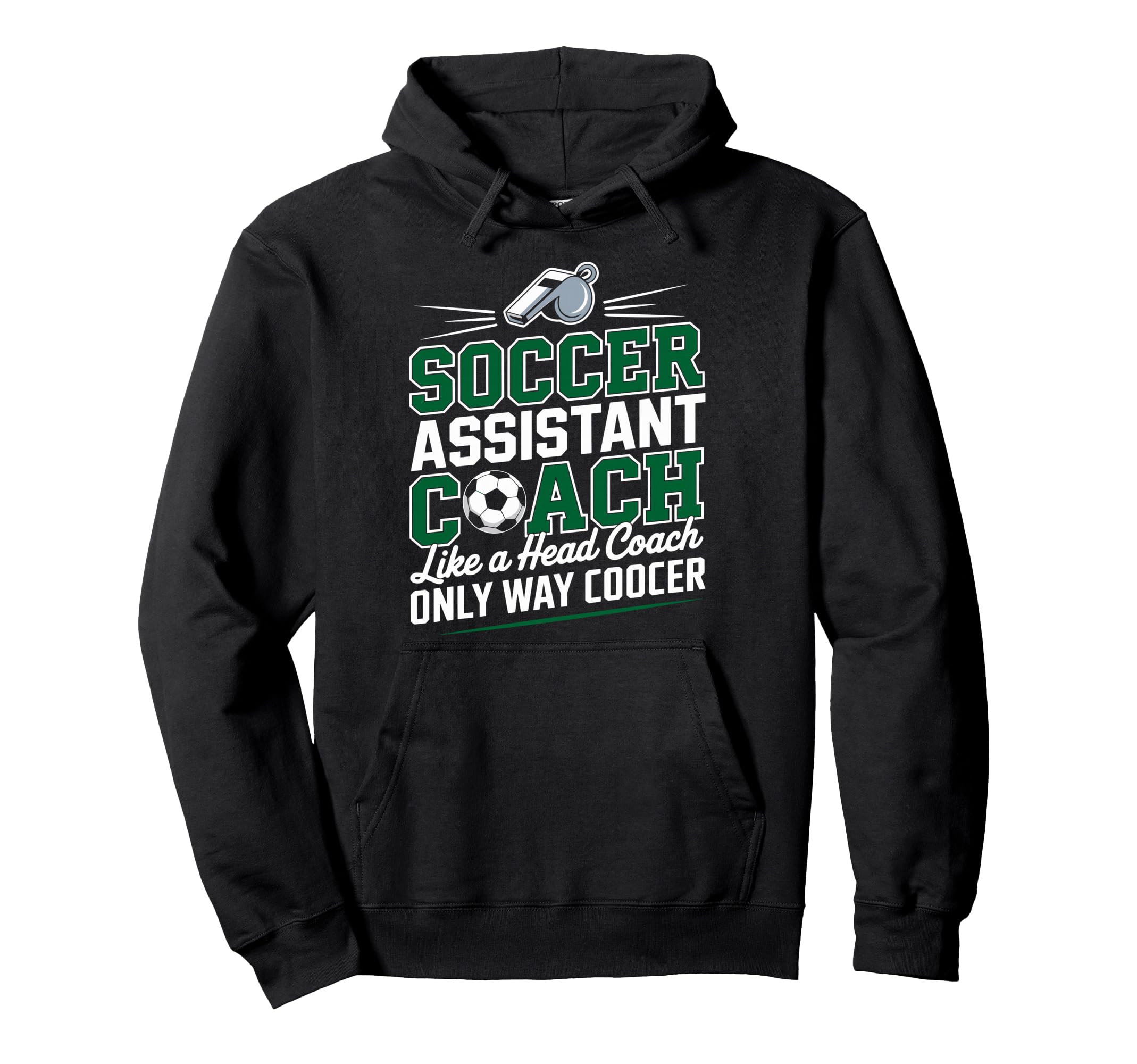 Soccer Assistant Coach Like Head Hoodie - Fun Novelty Design Men Women