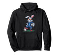 Funny Soccer Rabbit Cartoon Sports Fan Hoodie - Minimalist Print Men Women