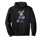 Funny Soccer Rabbit Cartoon Sports Fan Hoodie - Minimalist Print Men Women