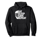 Ice Hockey Goalie Goalkeeper Eat Sleep Hoodie - Unique Graphic Men Women