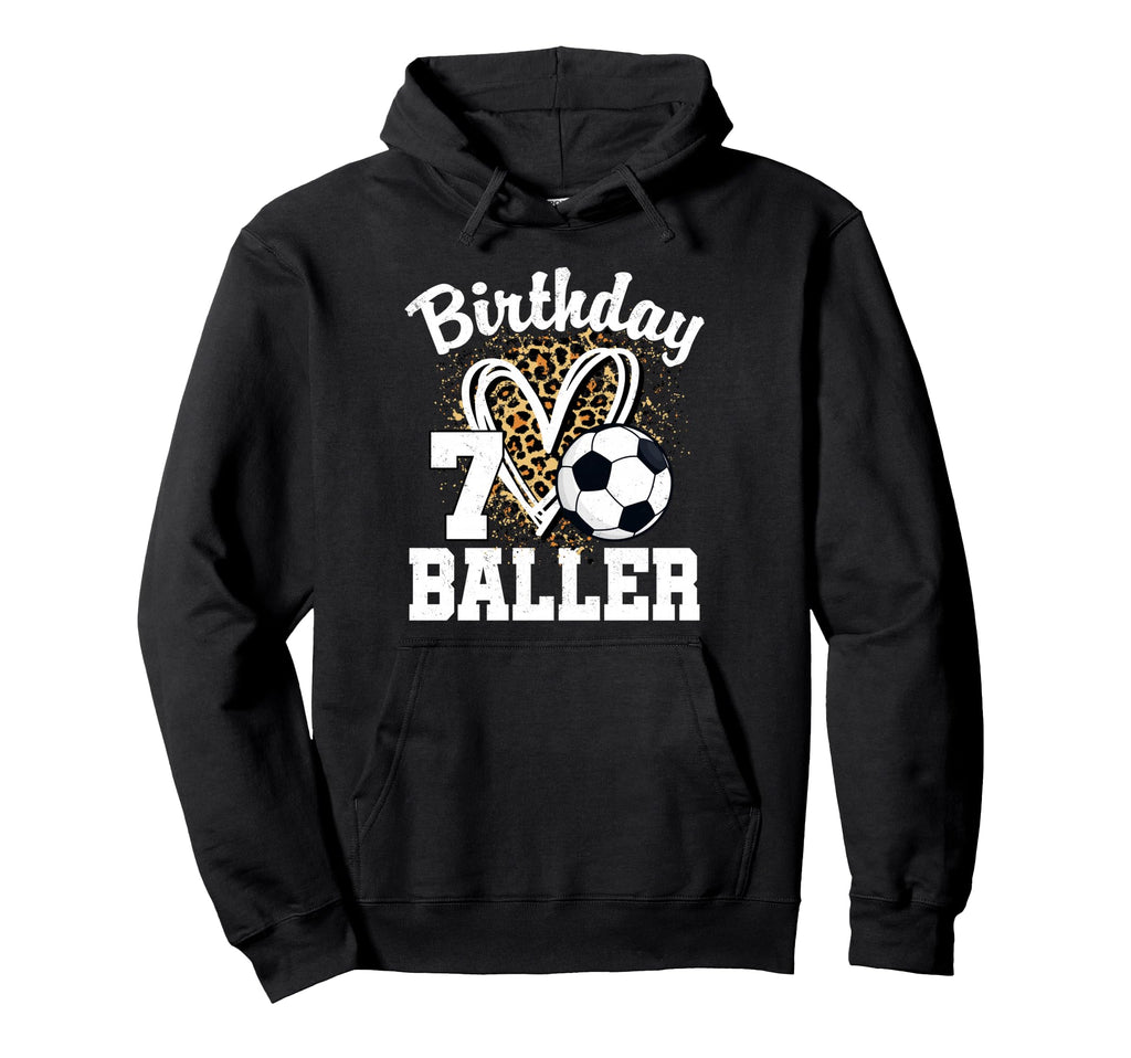 7Th Birthday Baller 7 Year Old Hoodie - Fun Novelty Design for Adults