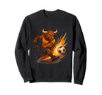 Soccer Bull Fierce Power Kick Sweatshirt - Custom Art Print Men Women