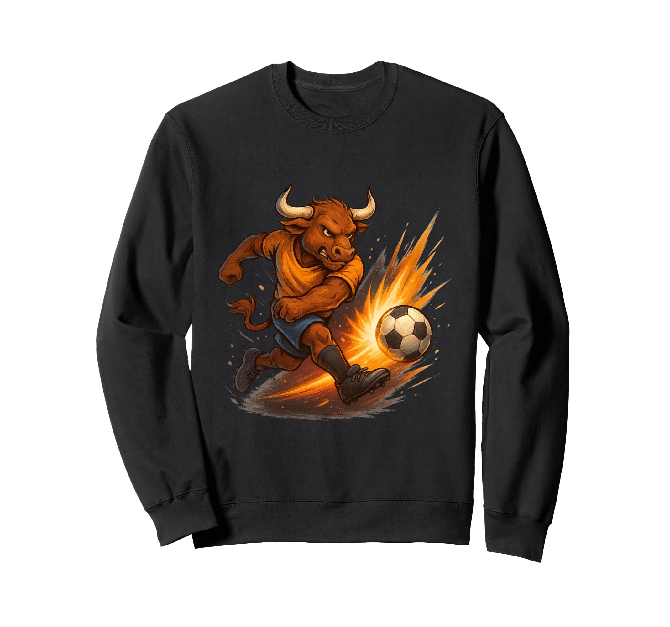 Soccer Bull Fierce Power Kick Sweatshirt - Custom Art Print Men Women