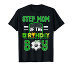 Step Mom Birthday Soccer Goal Family T-Shirt - Minimalist Print Unisex