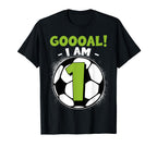 1 Year Old Birthday Soccer Themed T-Shirt - Fun Novelty Design Men Women