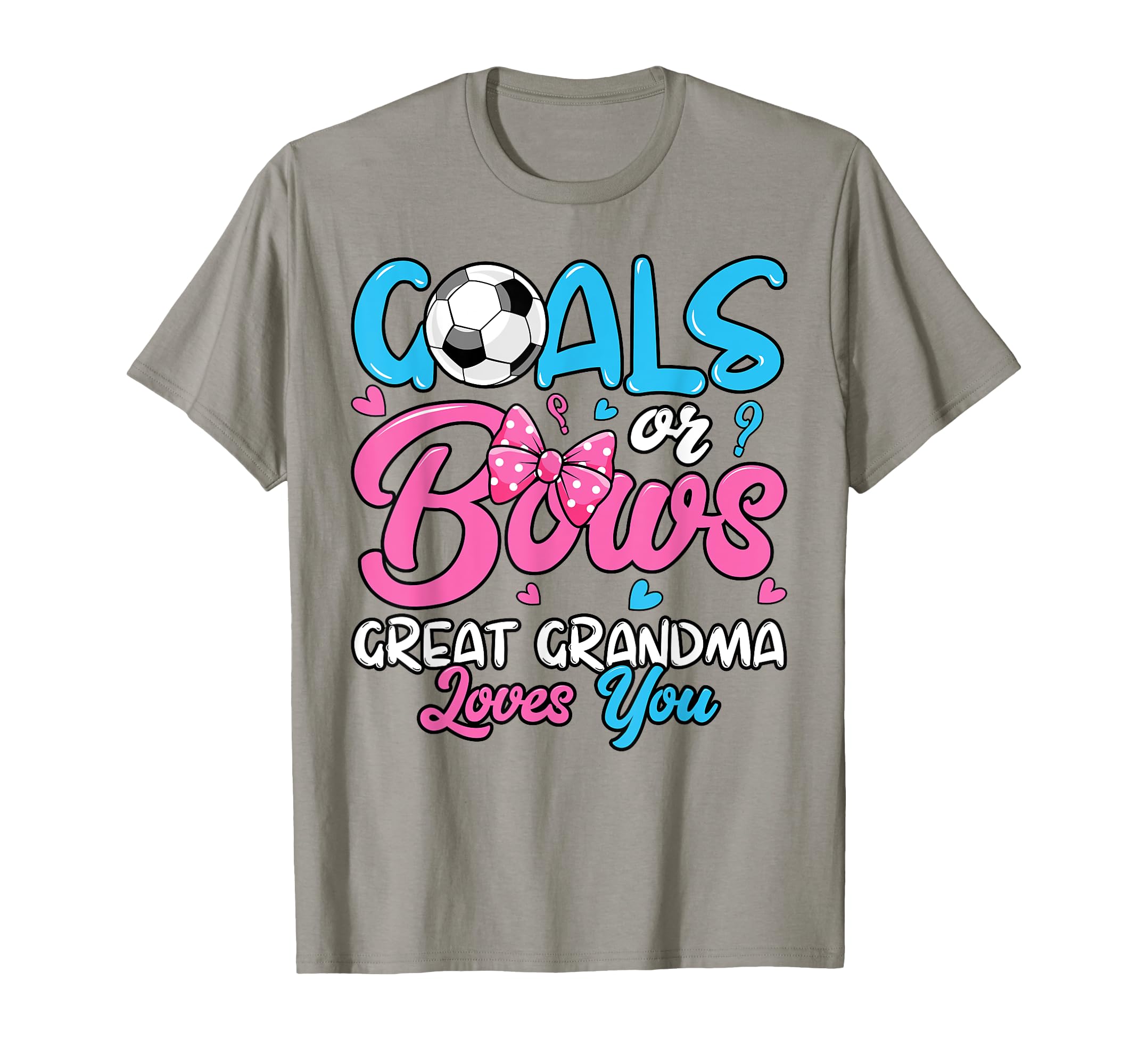 Gender Reveal Goals Or Bows Great T-Shirt - Aesthetic Graphic for Adults