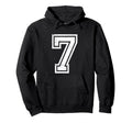 Number 7 Sport White Varsity Number Hoodie - Casual Everyday Wear Men Women