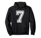 Number 7 Sport White Varsity Number Hoodie - Casual Everyday Wear Men Women