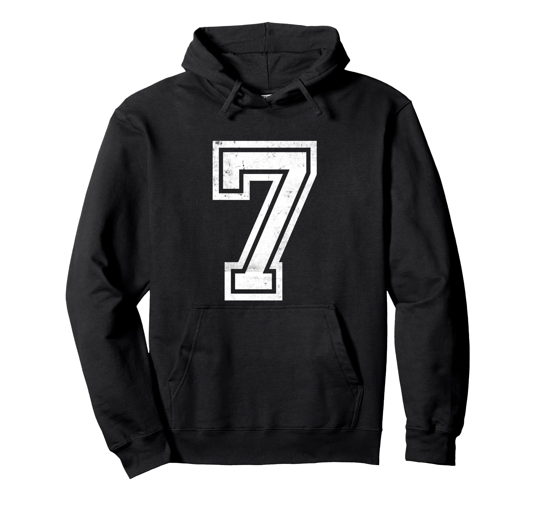 Number 7 Sport White Varsity Number Hoodie - Casual Everyday Wear Men Women