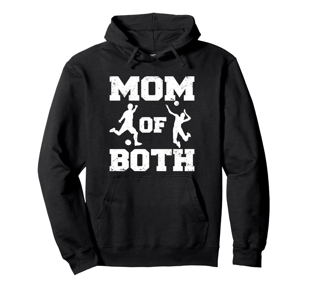 Mom Both Funny Soccer Volleyball Mom Hoodie - Unique Graphic Unisex